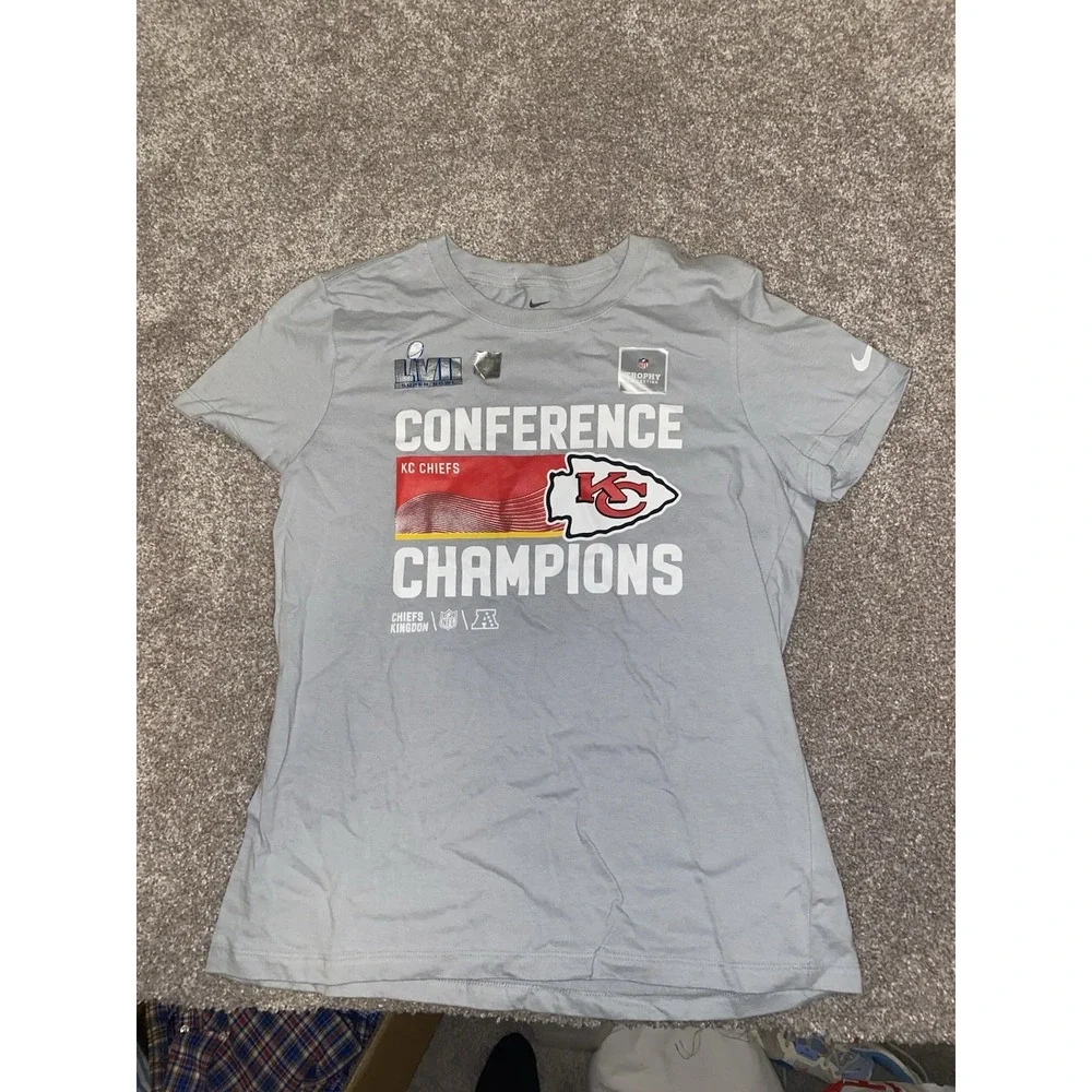 Kansas City Chiefs Nike Tee Conference Champions Gray Men M‎ Chiefs Kingdom NFL